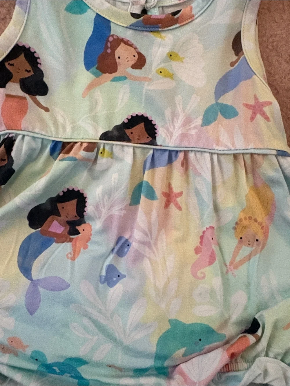 Little Sleepies Pastel Mermaid Ruffle Romper
